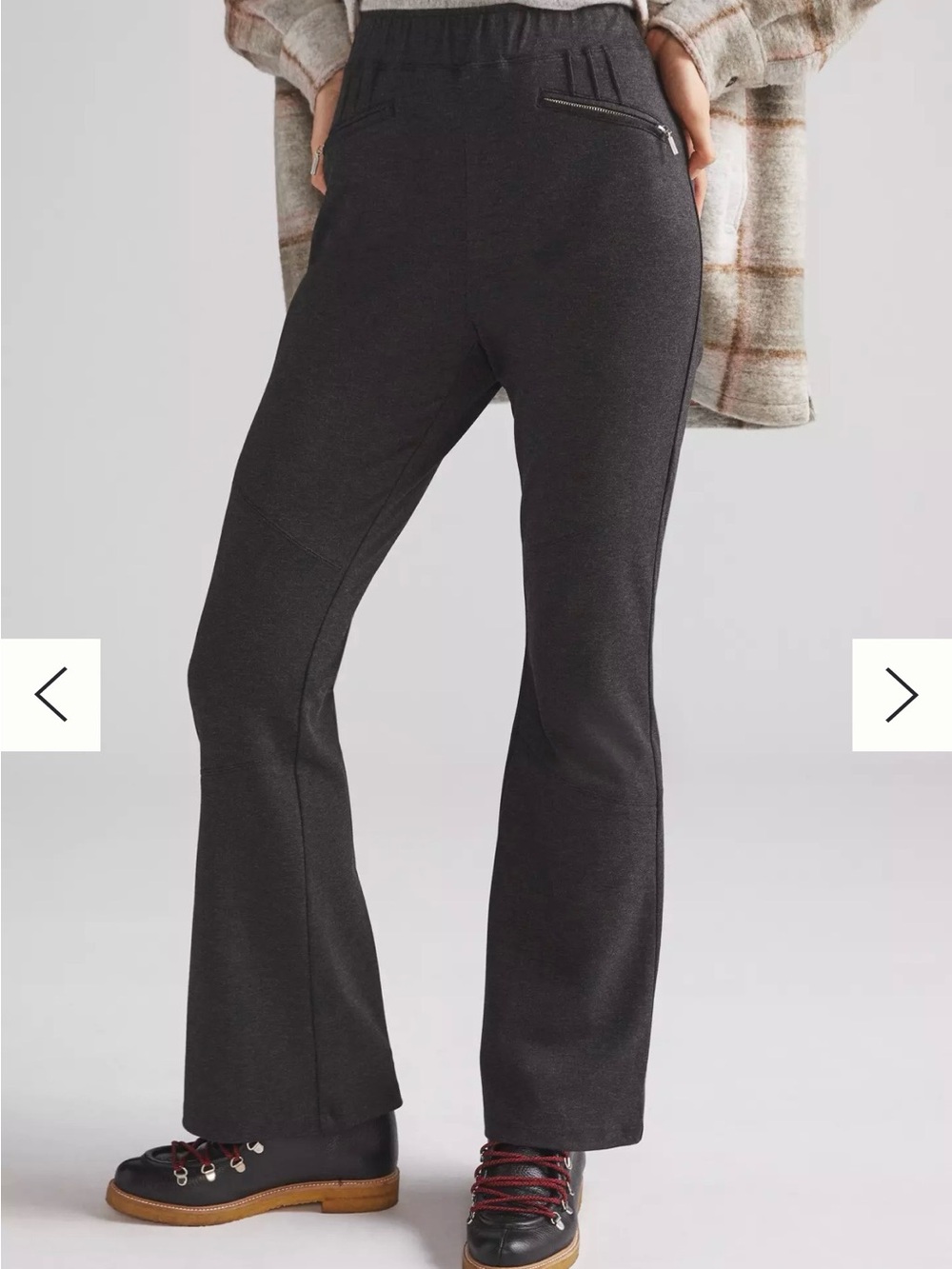 Anthropologie MAEVE Grey Ponte Flare Pants- Size CL
